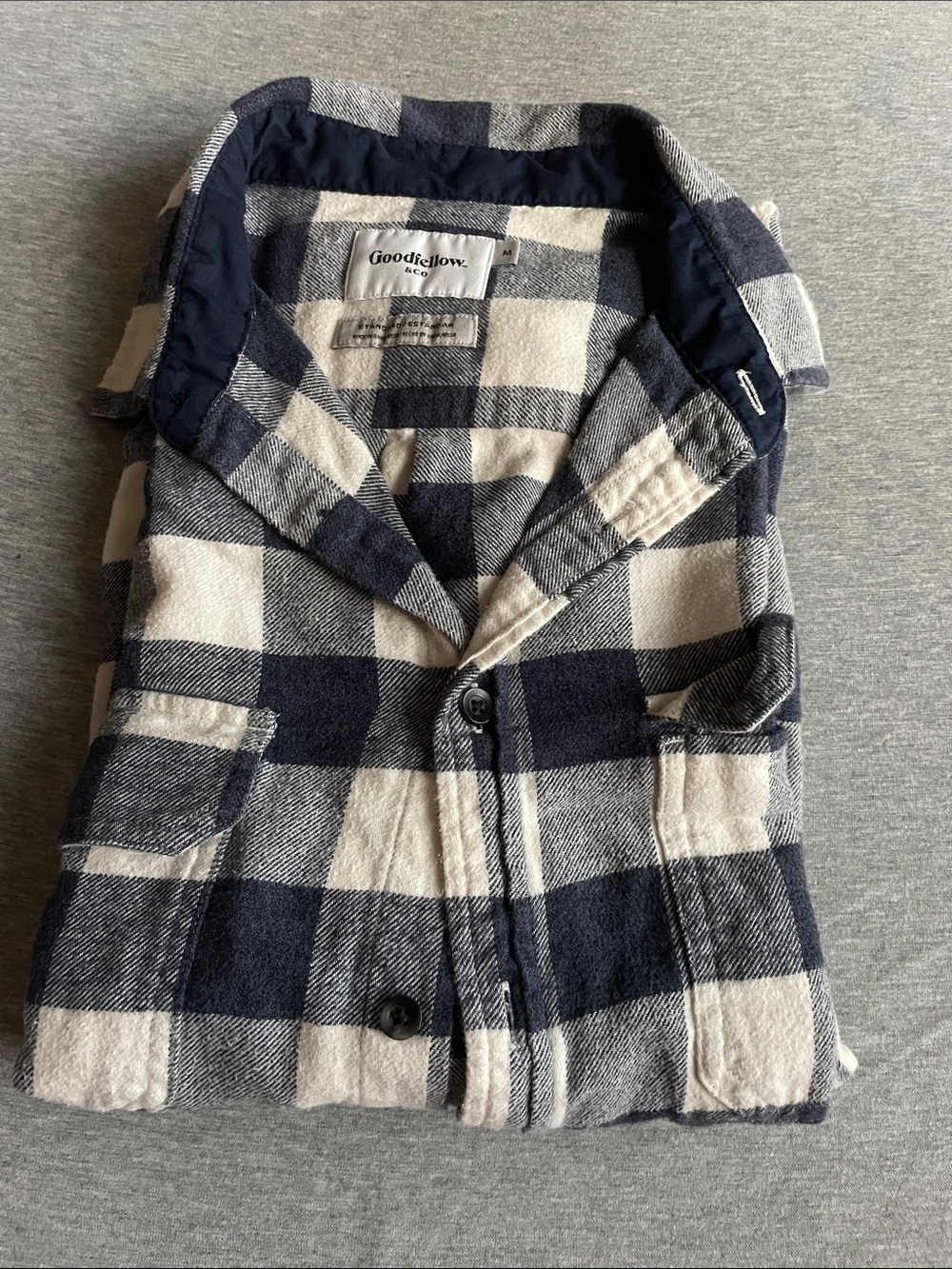 Goodfellow & Co Navy and White Plaid Shirt Jacket